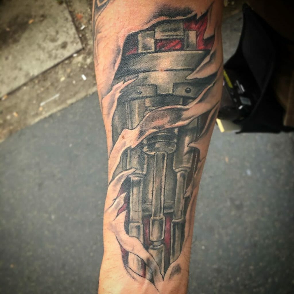 robot arm tattoo