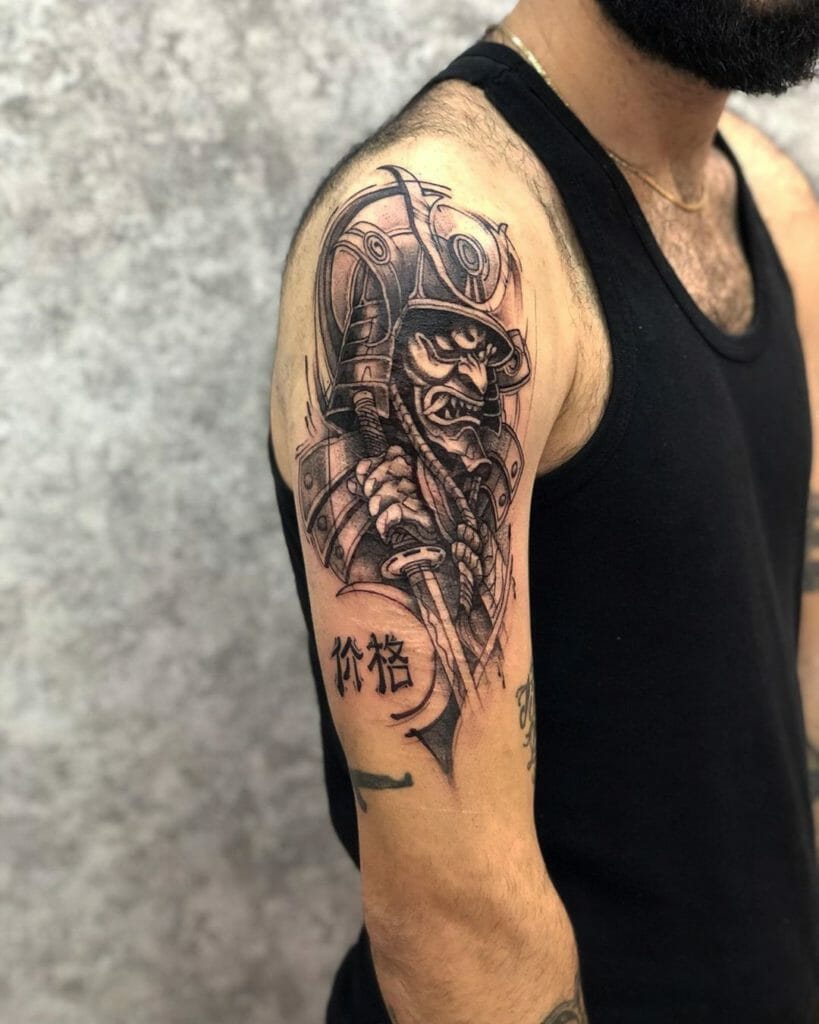 samurai mask tattoo