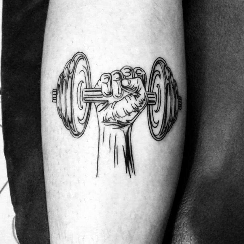 dumbbell tattoo