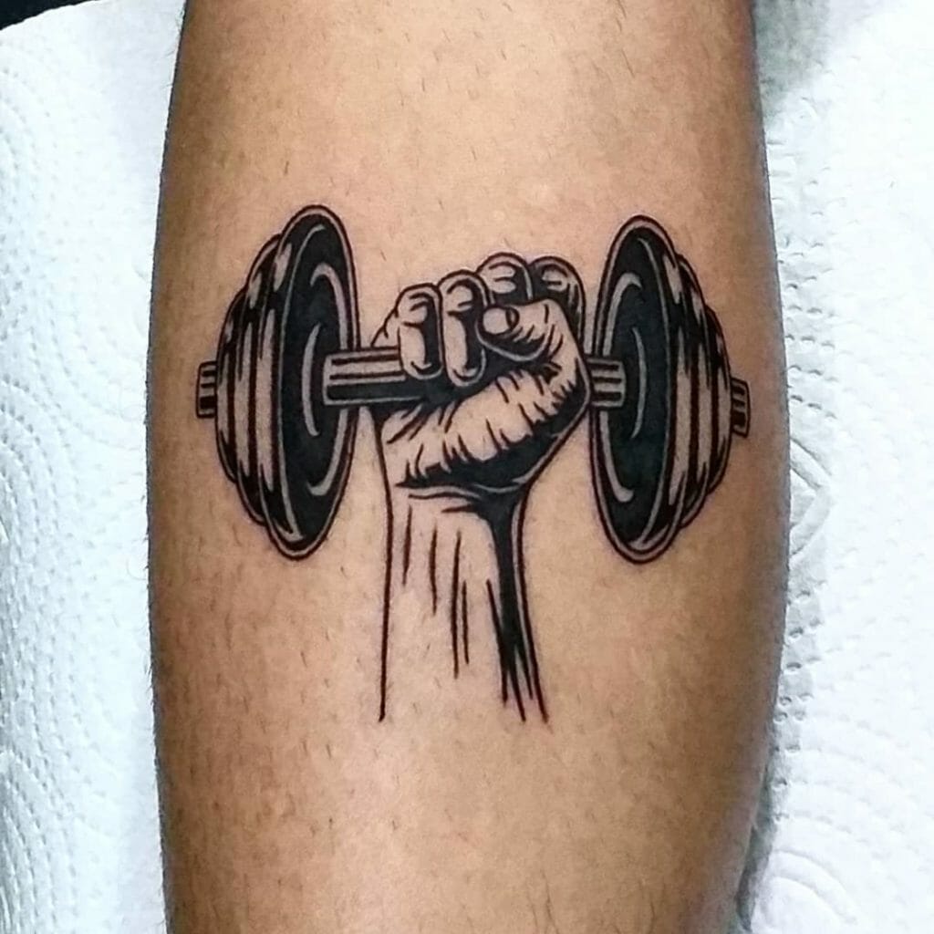 dumbbell tattoo