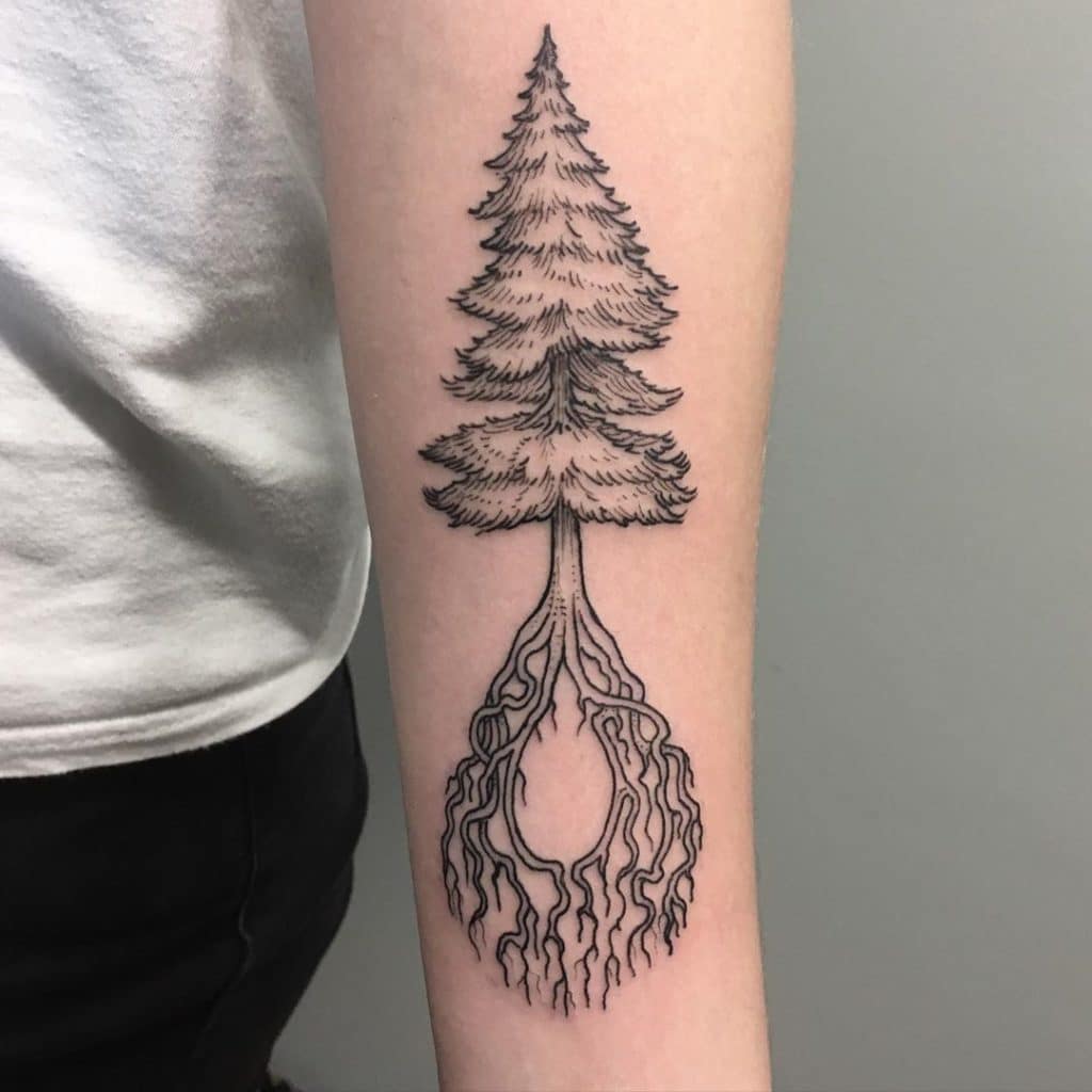 pine tree tattoo