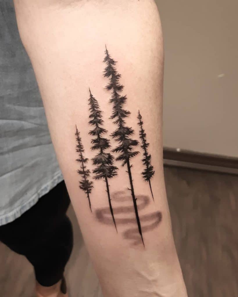 pine tree tattoo