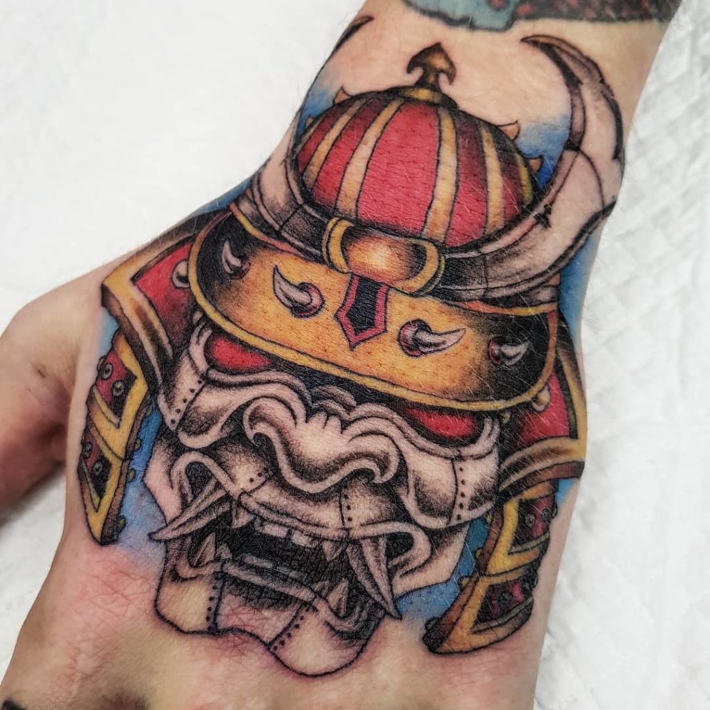 samurai mask tattoo