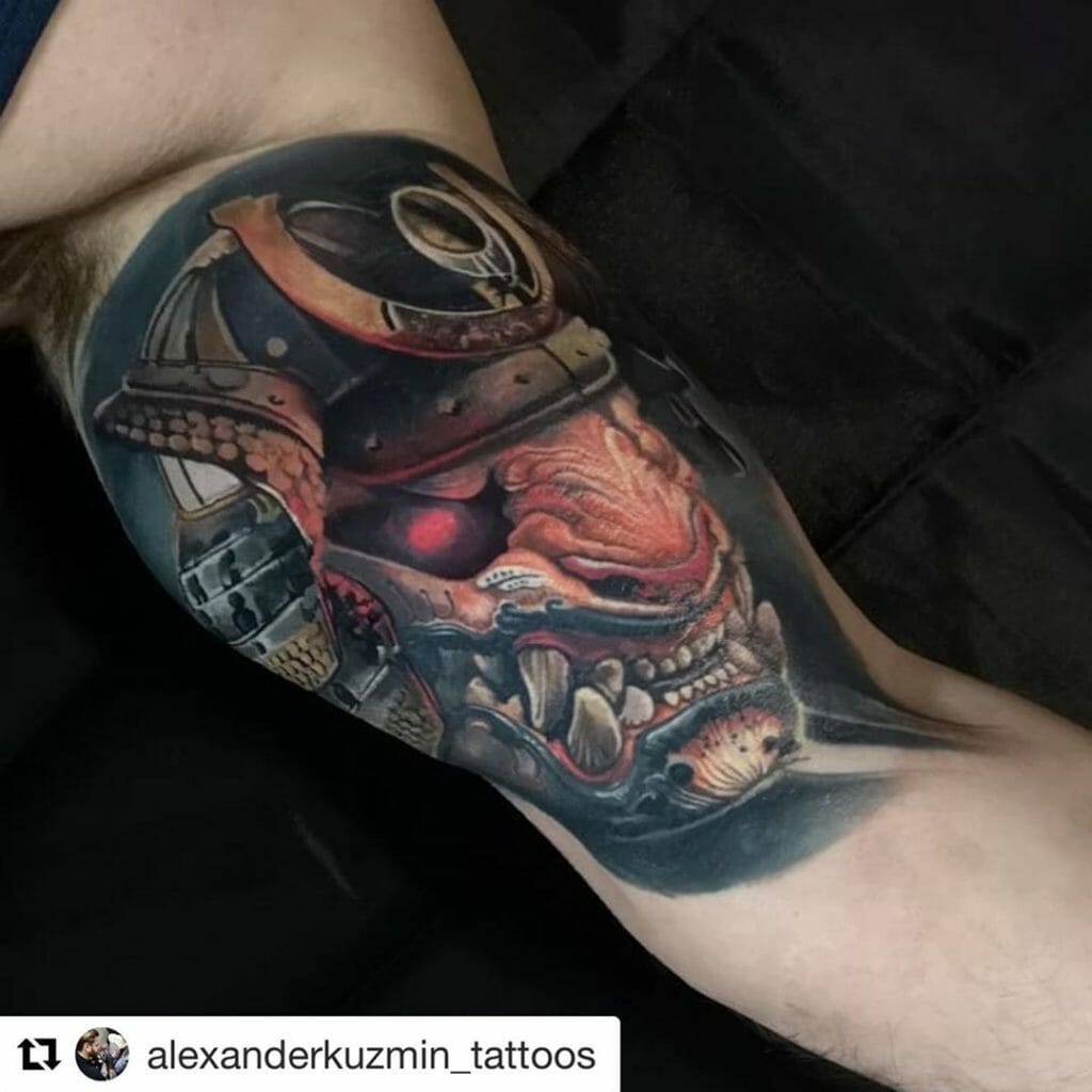 samurai mask tattoo