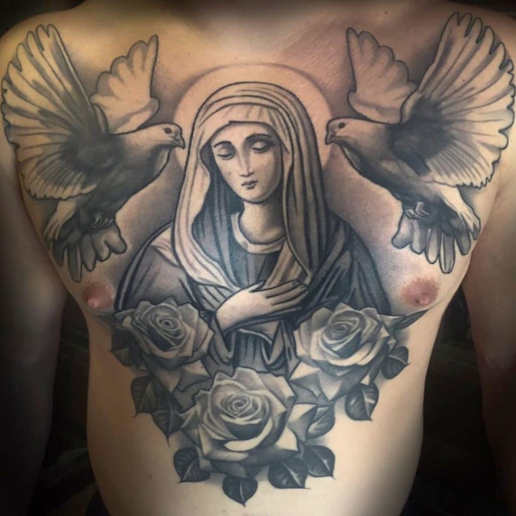 virgin mary tattoo