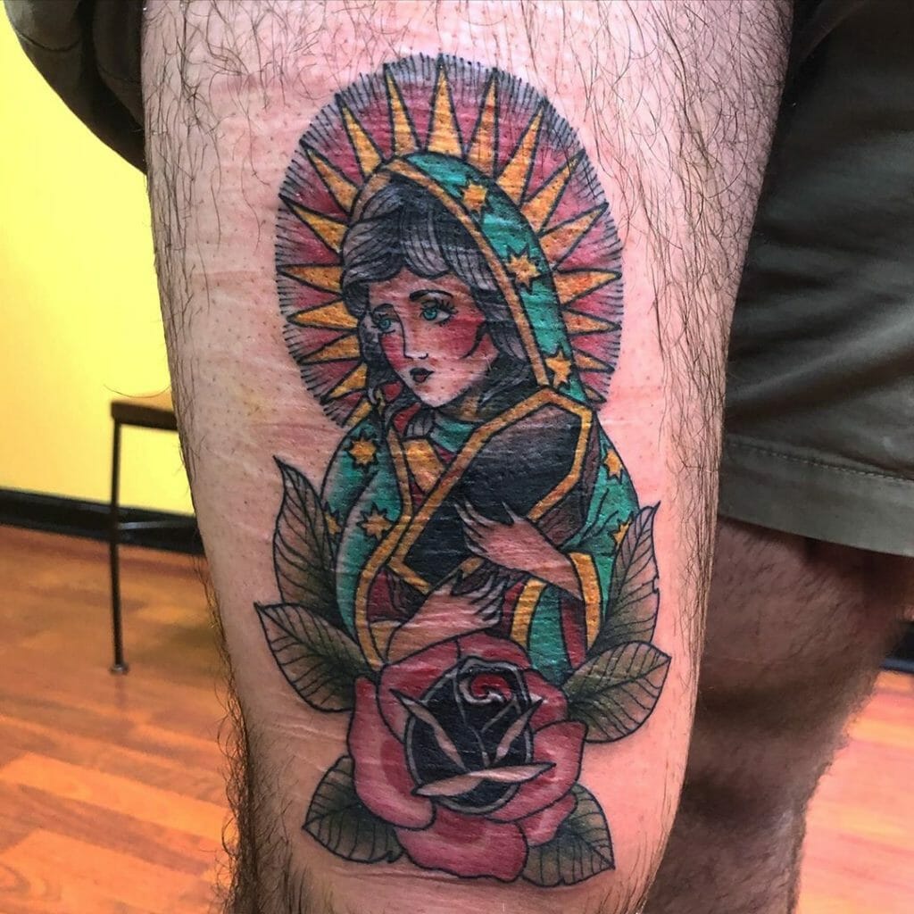 virgin mary tattoo