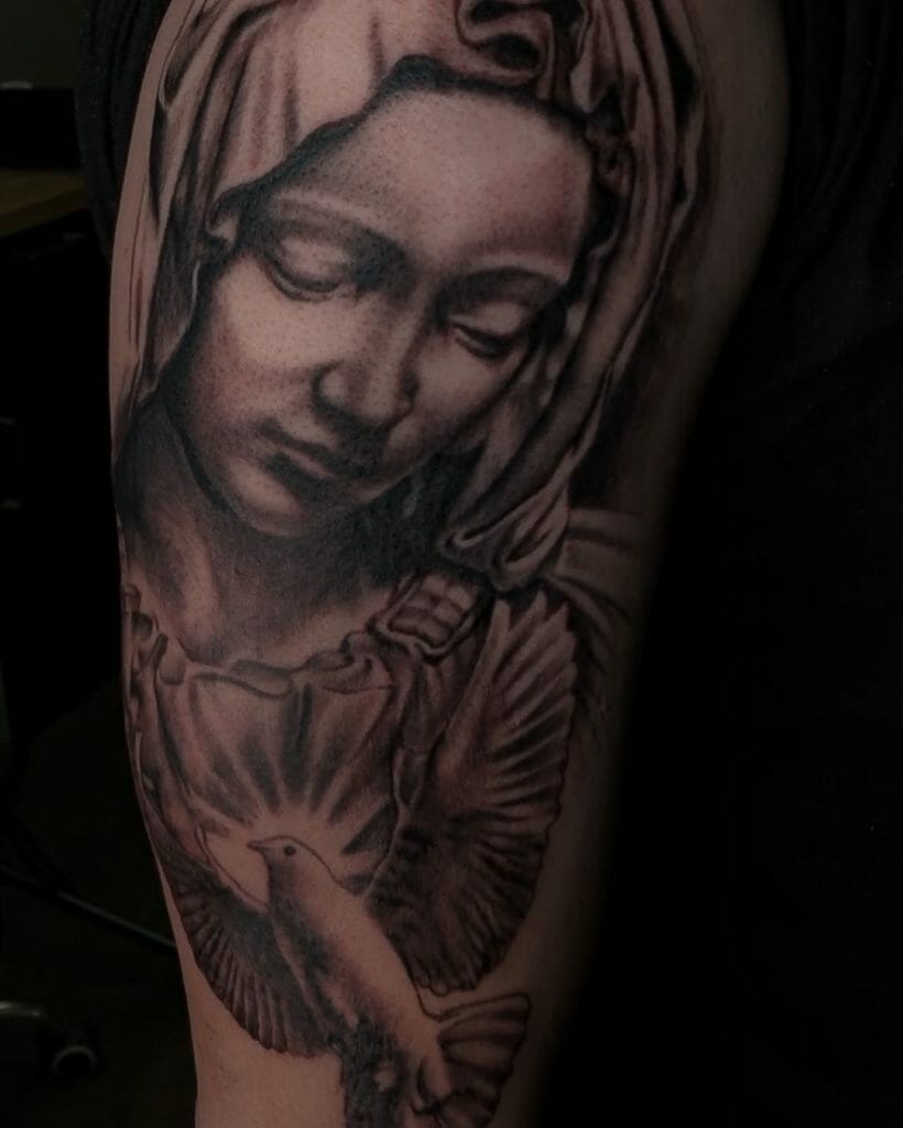 virgin mary tattoo