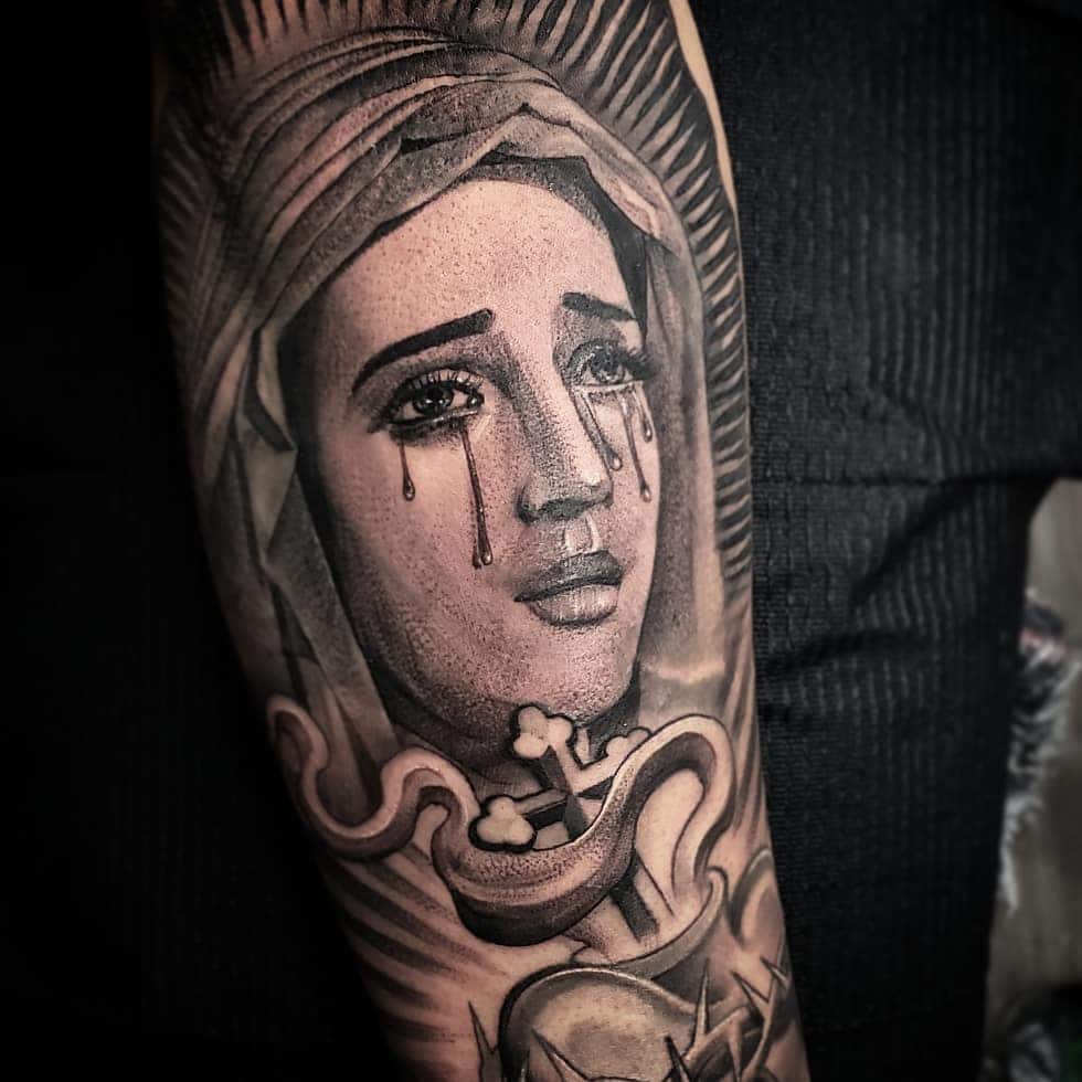 virgin mary tattoo