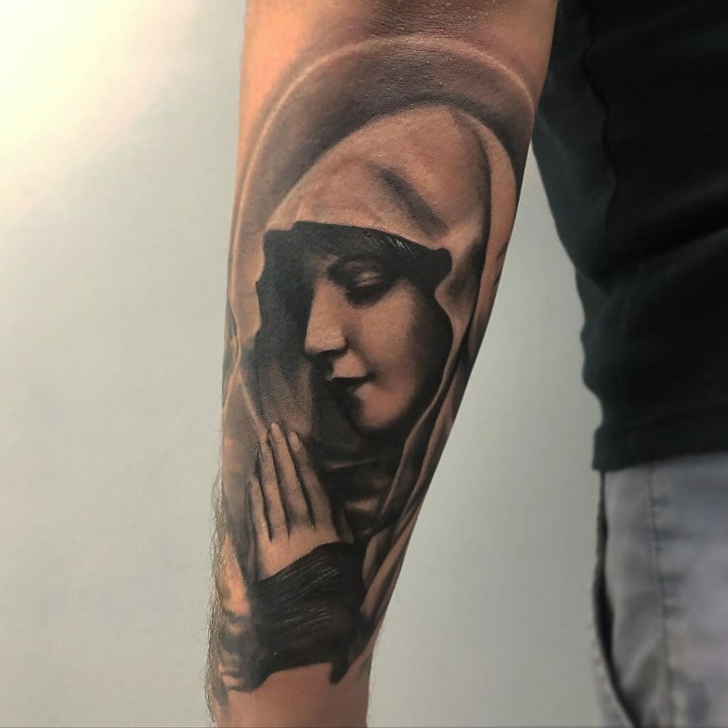 virgin mary tattoo