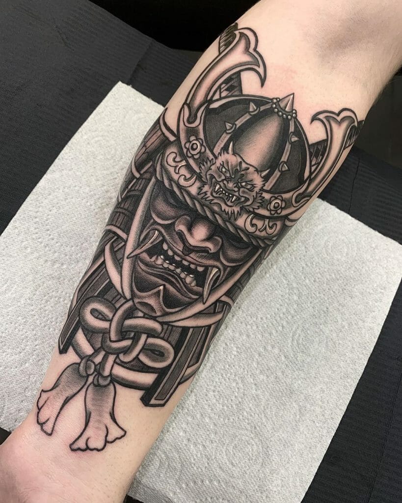 samurai mask tattoo