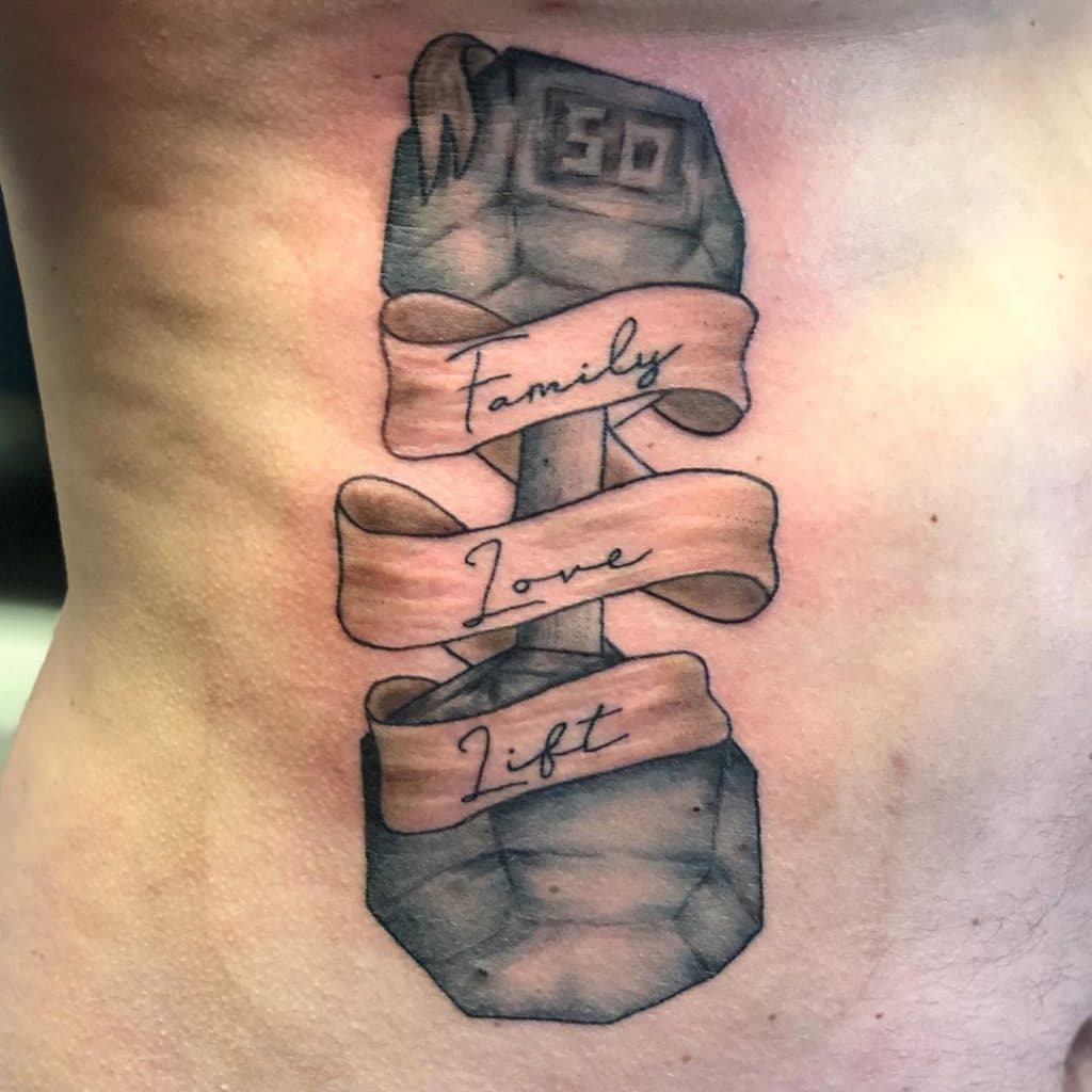 dumbbell tattoo