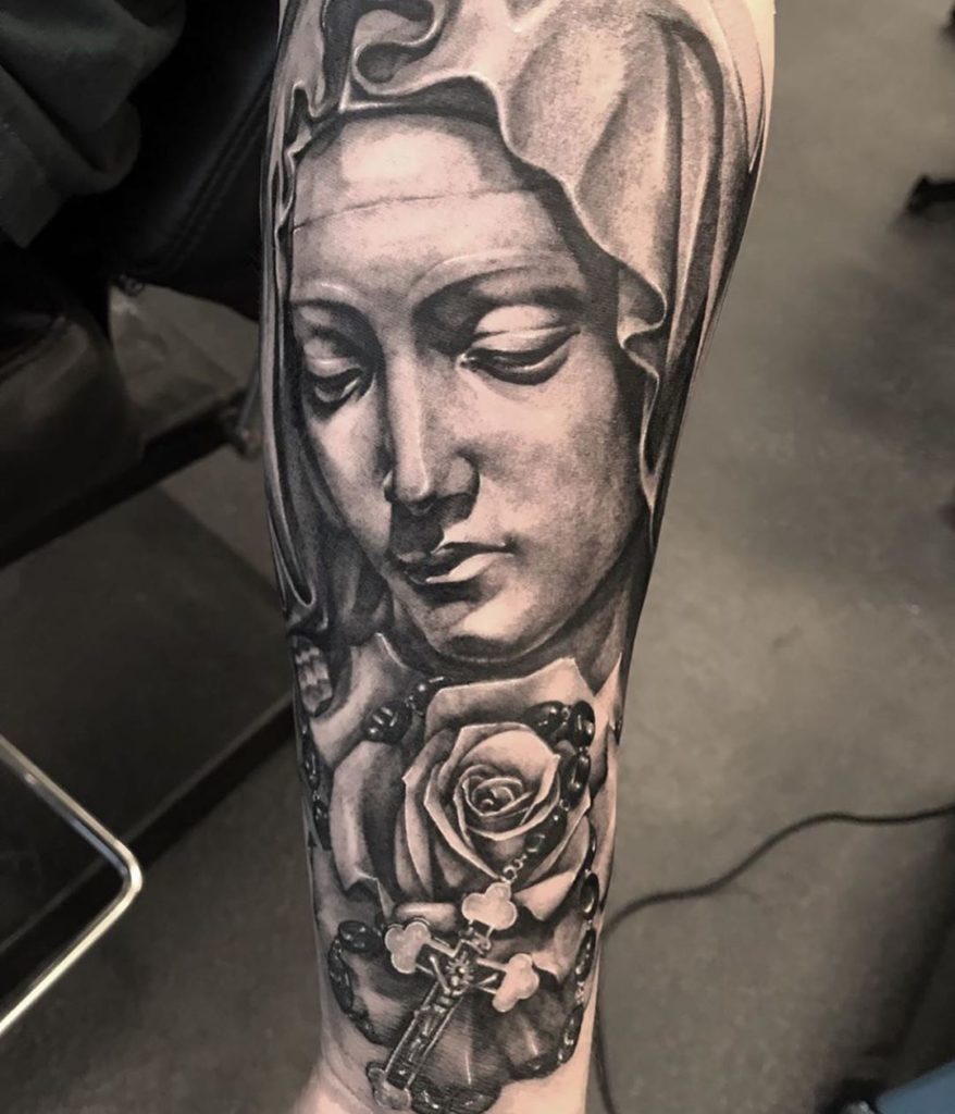 virgin mary tattoo