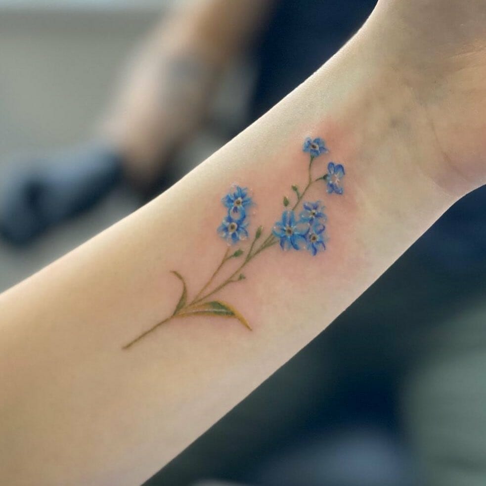 Delicate Forget-Me-Not Flower Tattoo