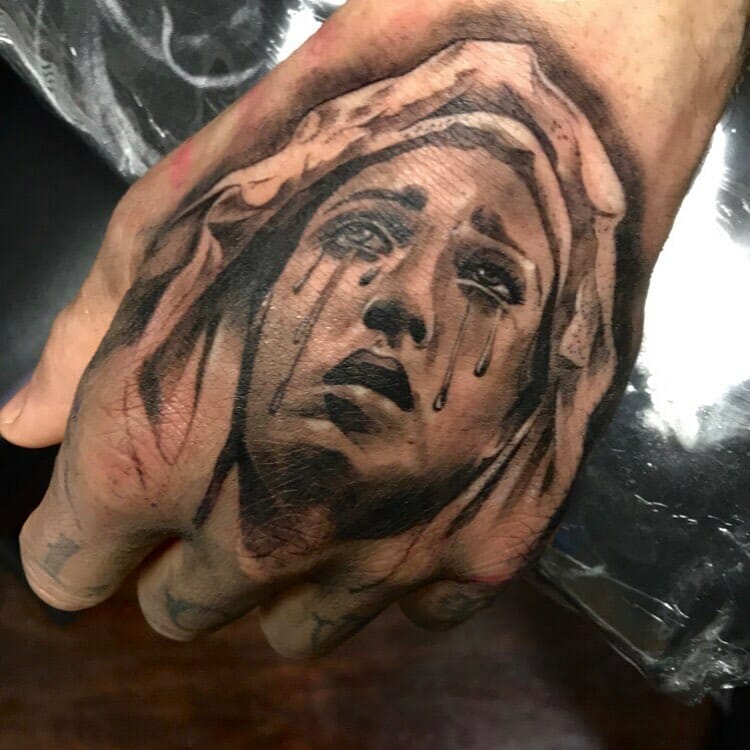 virgin mary tattoo