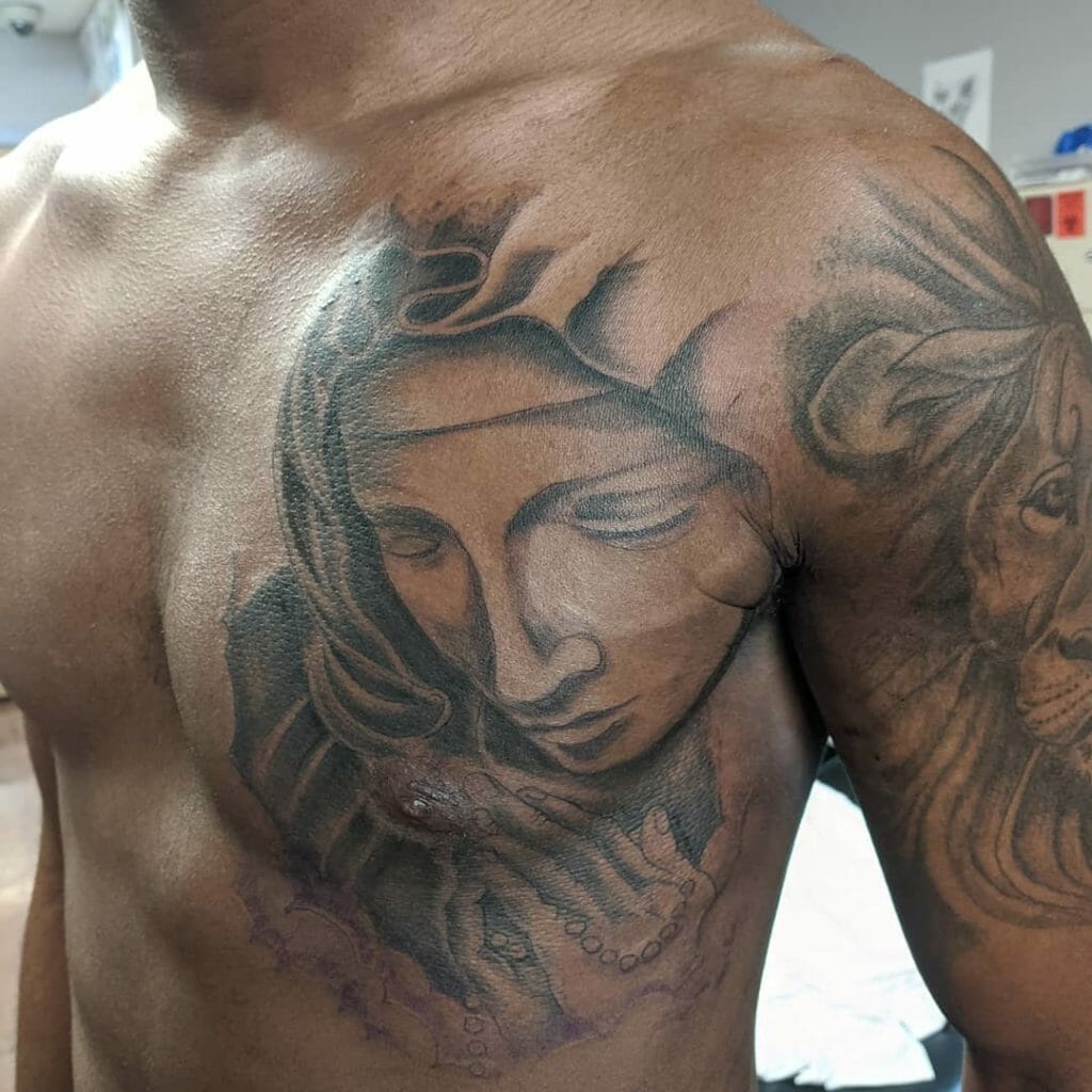 virgin mary tattoo