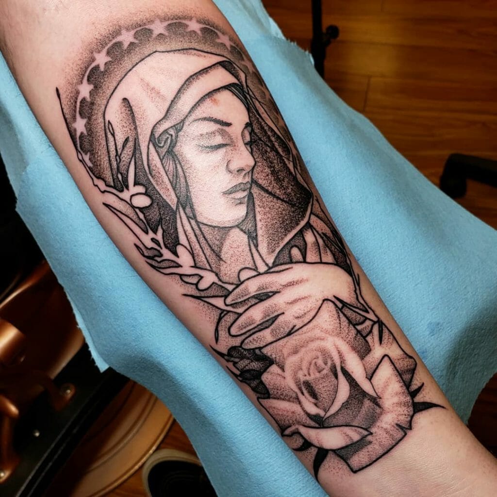 virgin mary tattoo