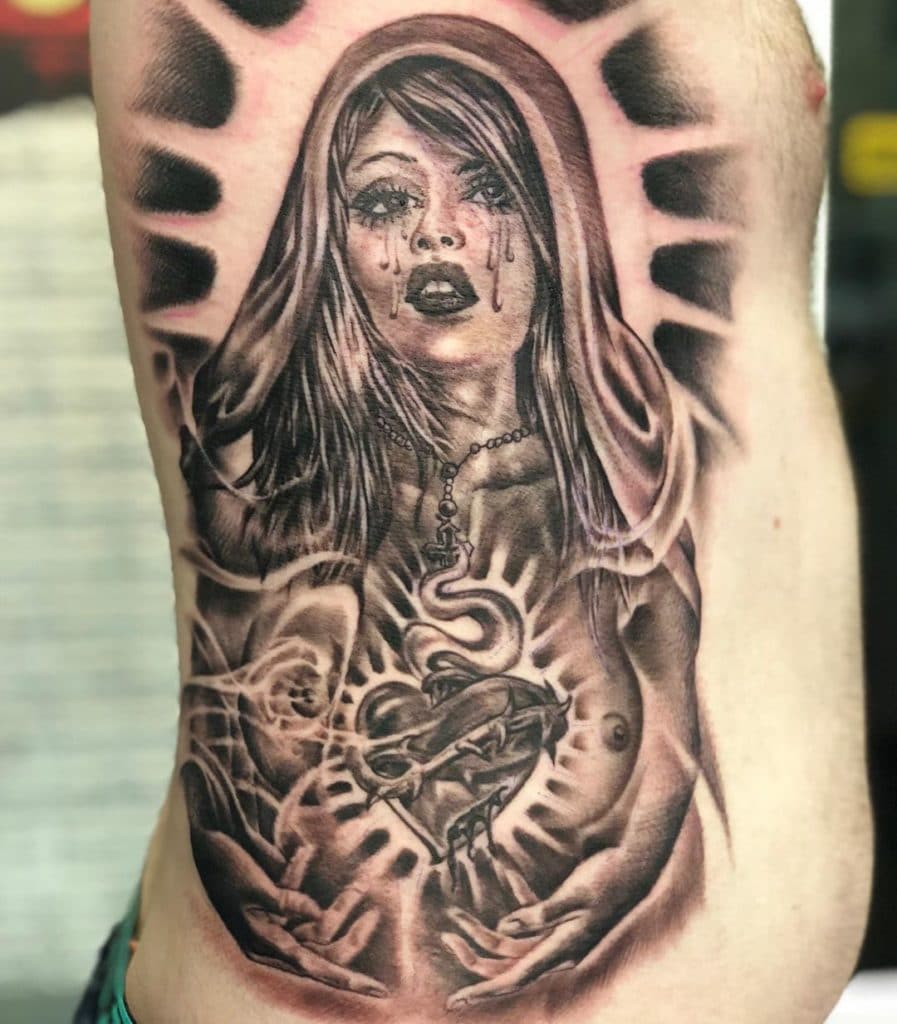 virgin mary tattoo