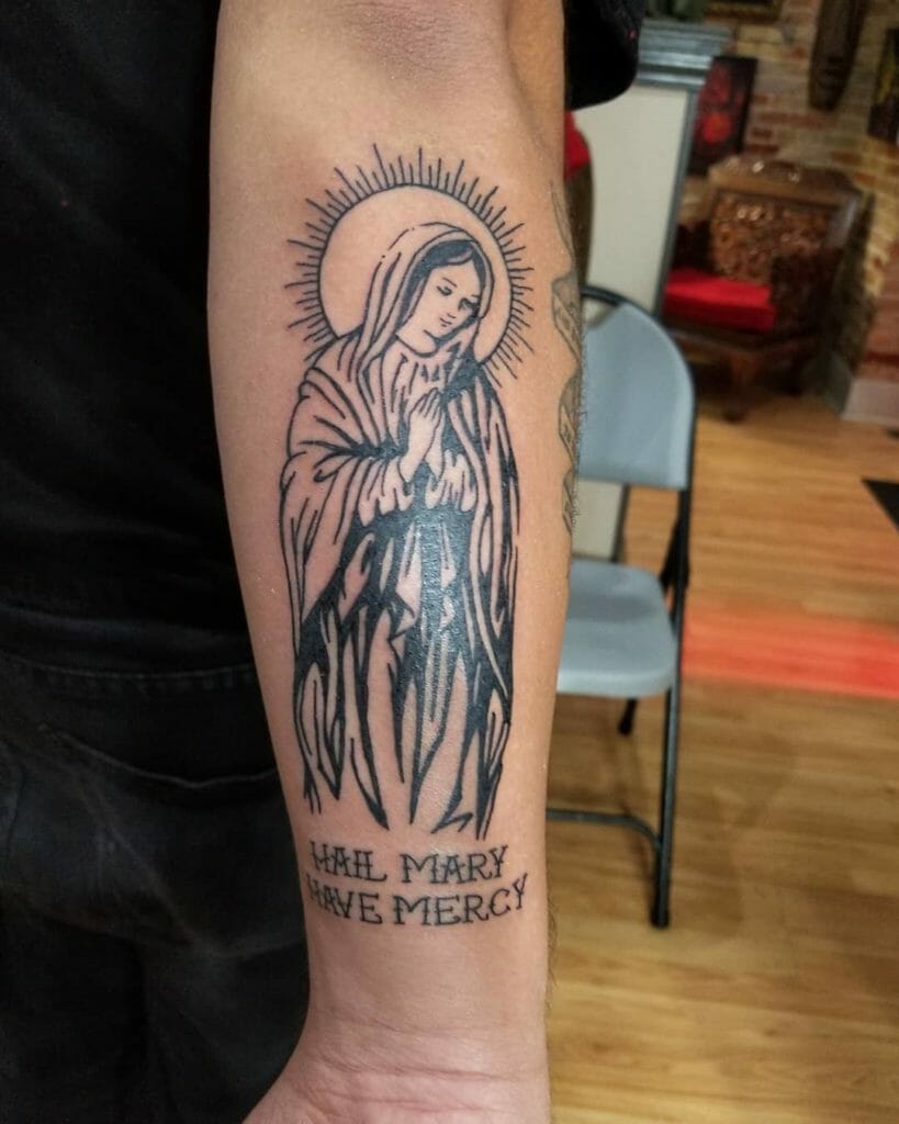 virgin mary tattoo