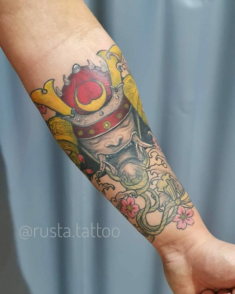 samurai mask tattoo