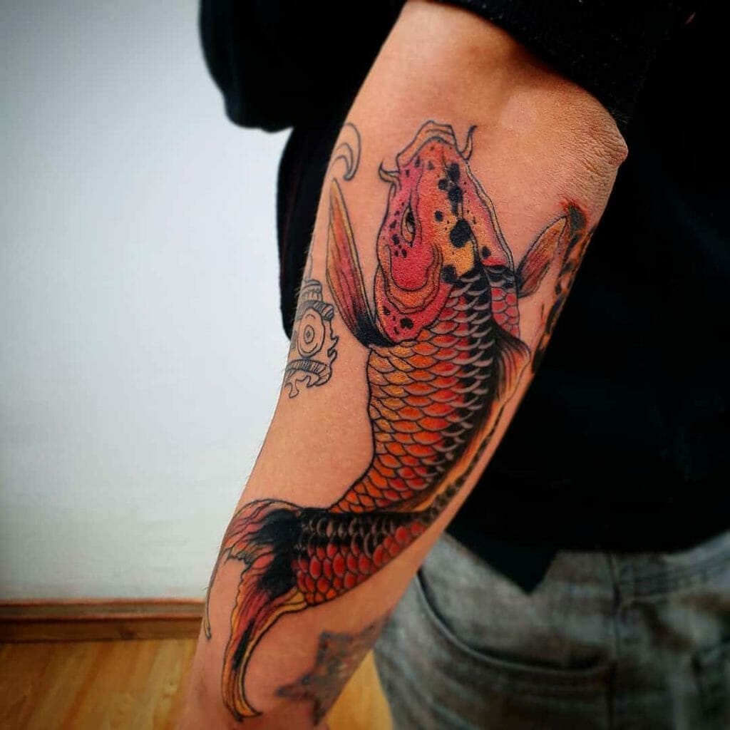 Traditional Japanese Koi Fish Tattoo Design