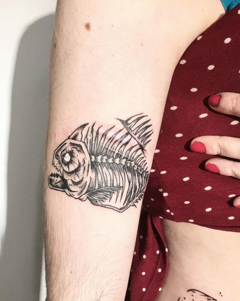 Fish Skeleton Tattoo Design