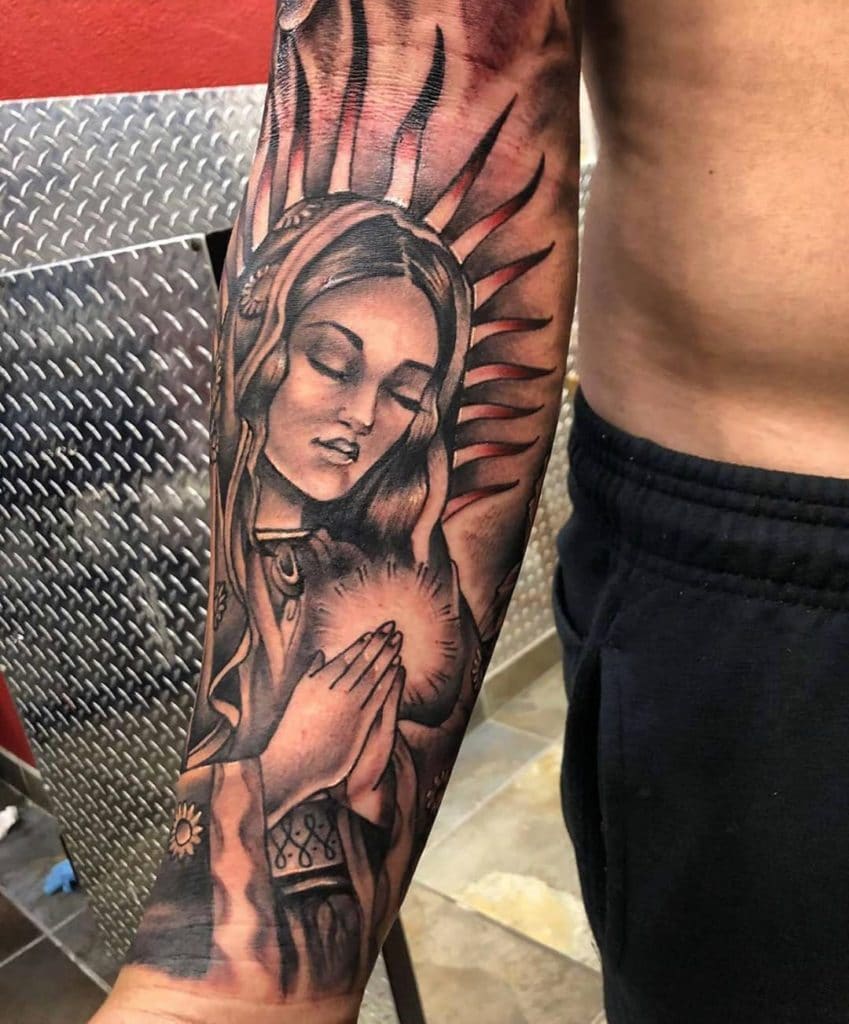 virgin mary tattoo