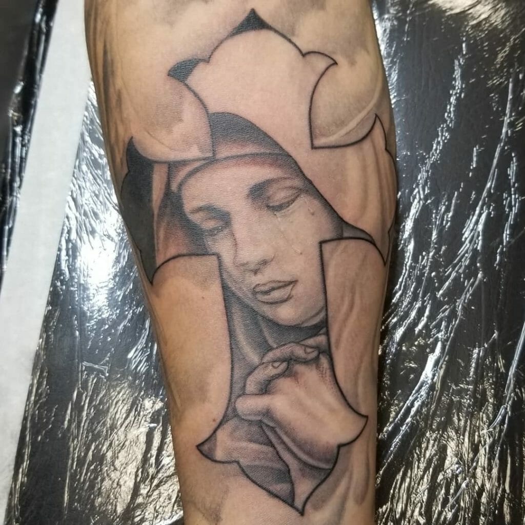 virgin mary tattoo