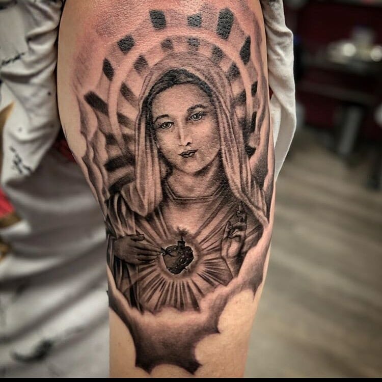 virgin mary tattoo