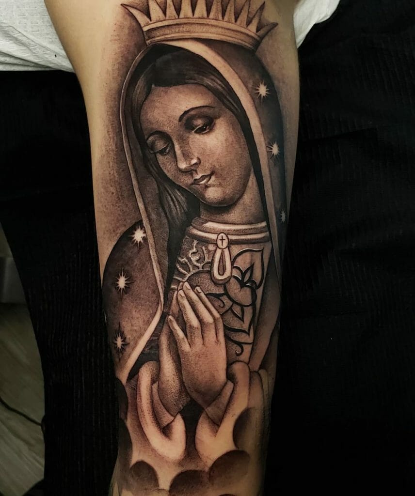 virgin mary tattoo