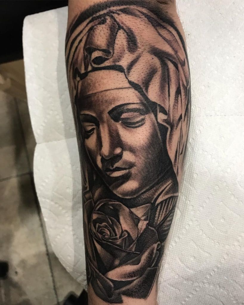 virgin mary tattoo