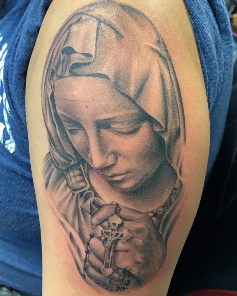 virgin mary tattoo