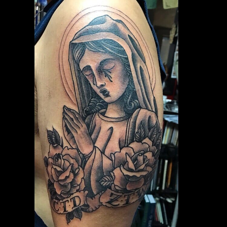 virgin mary tattoo