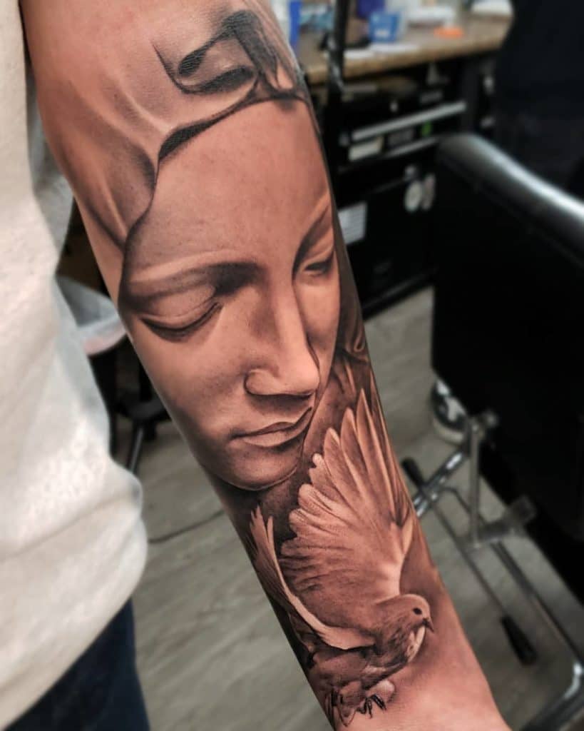 virgin mary tattoo