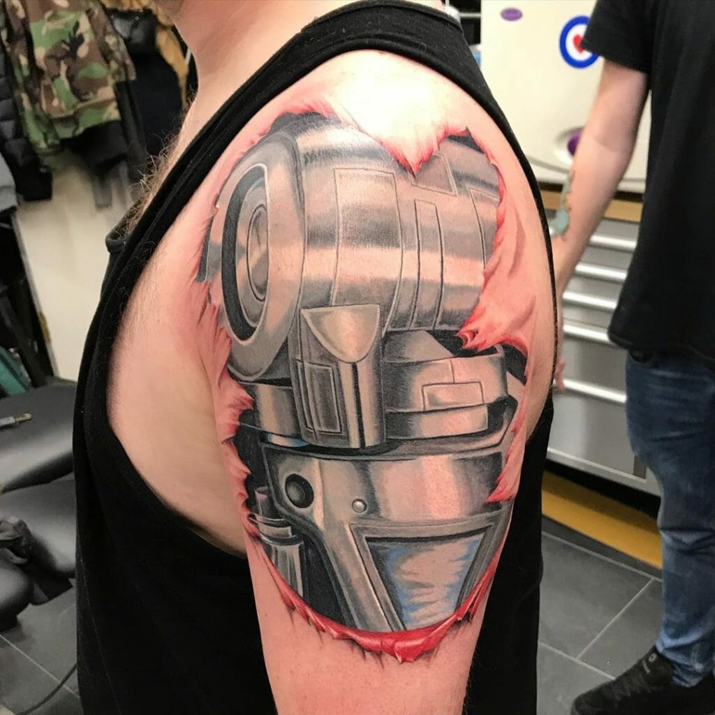 robot arm tattoo