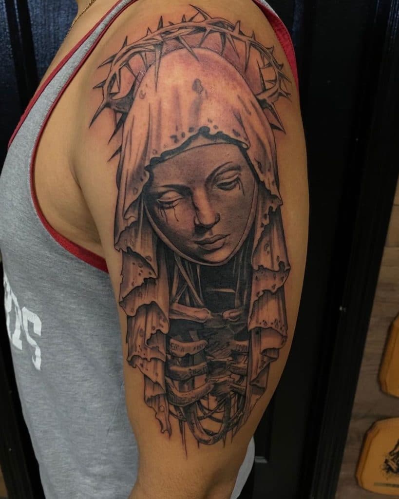 virgin mary tattoo