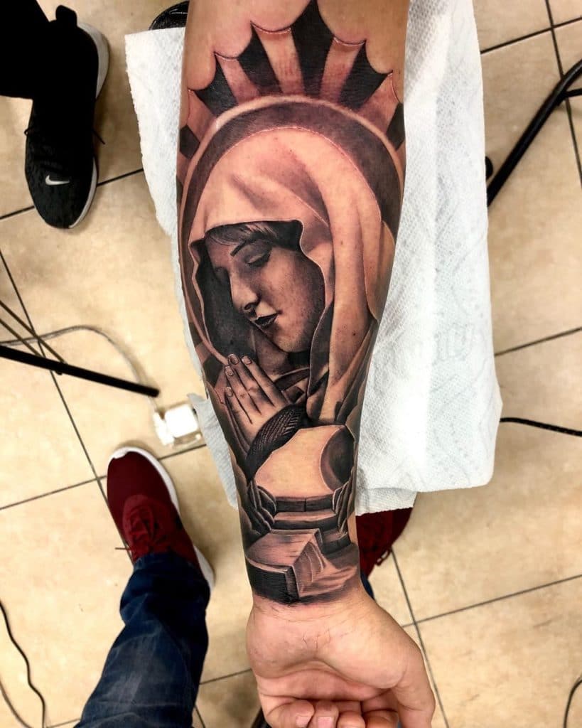 virgin mary tattoo