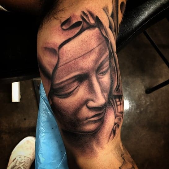 virgin mary tattoo