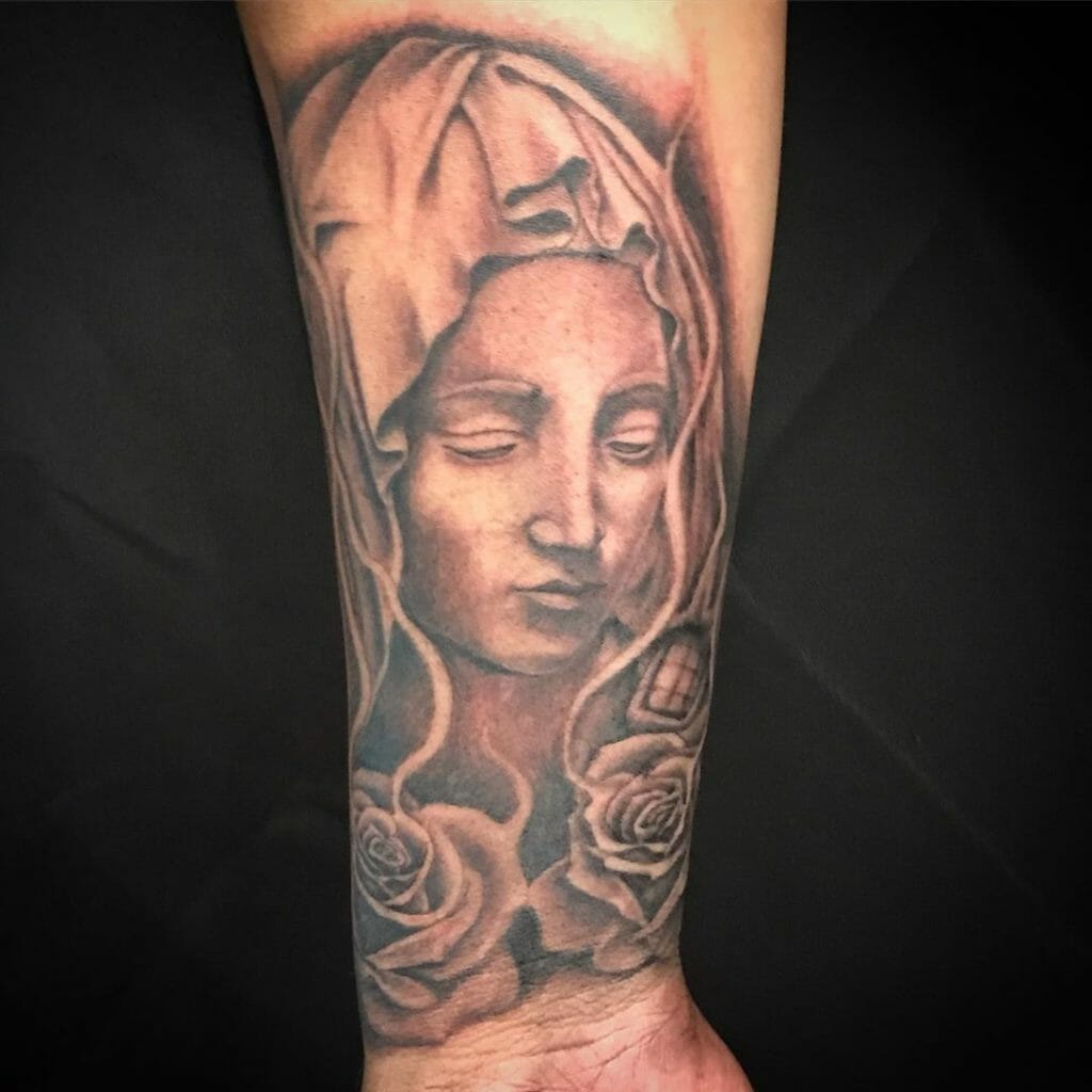 virgin mary tattoo