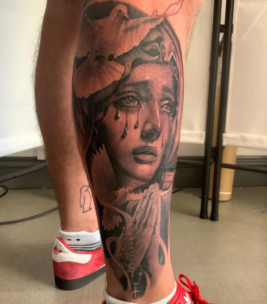 virgin mary tattoo