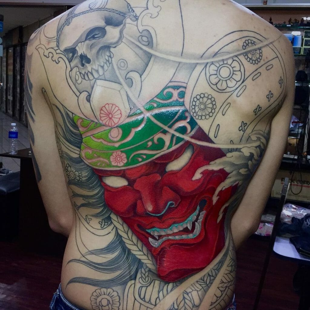 samurai mask tattoo