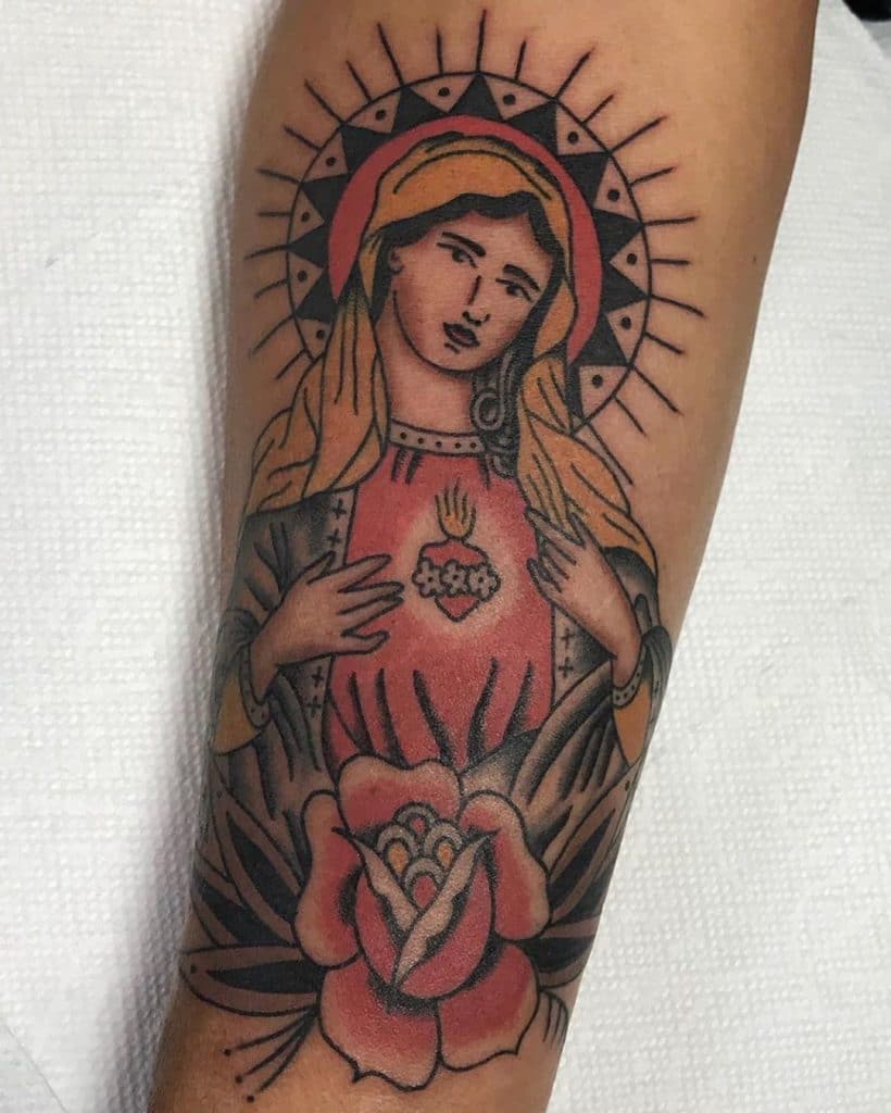 virgin mary tattoo