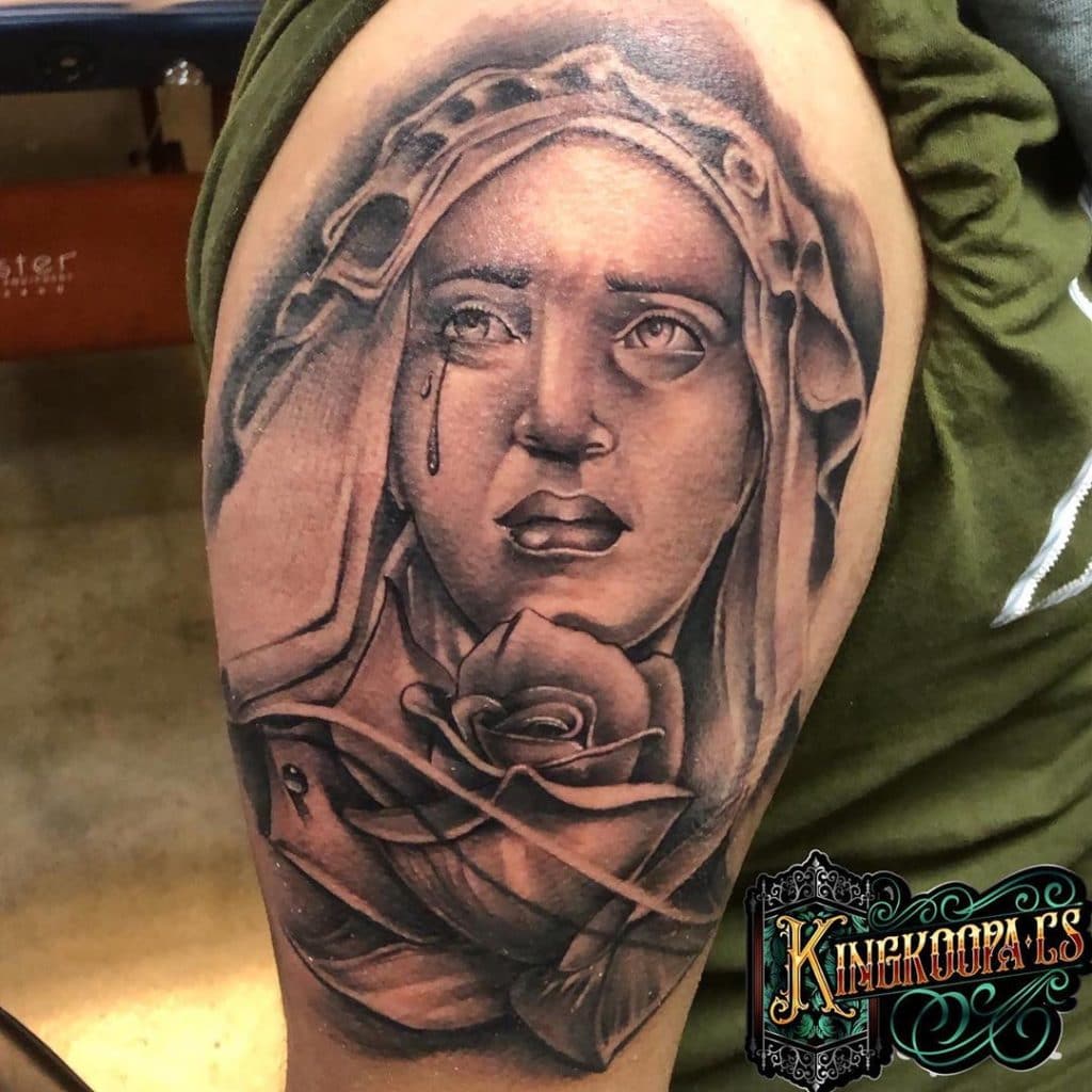 virgin mary tattoo