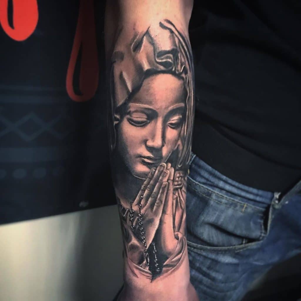 virgin mary tattoo