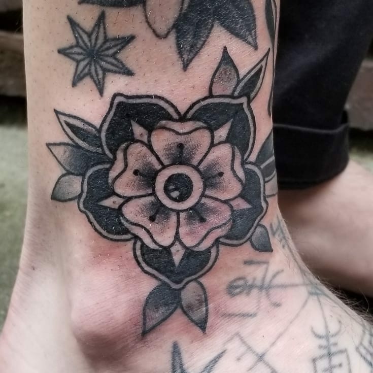 traditional flower tattoo