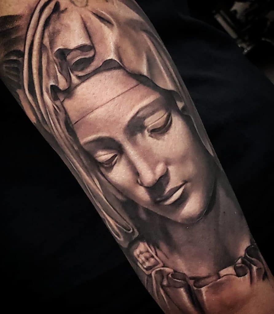 virgin mary tattoo