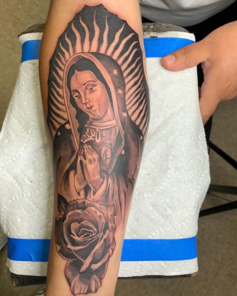 virgin mary tattoo