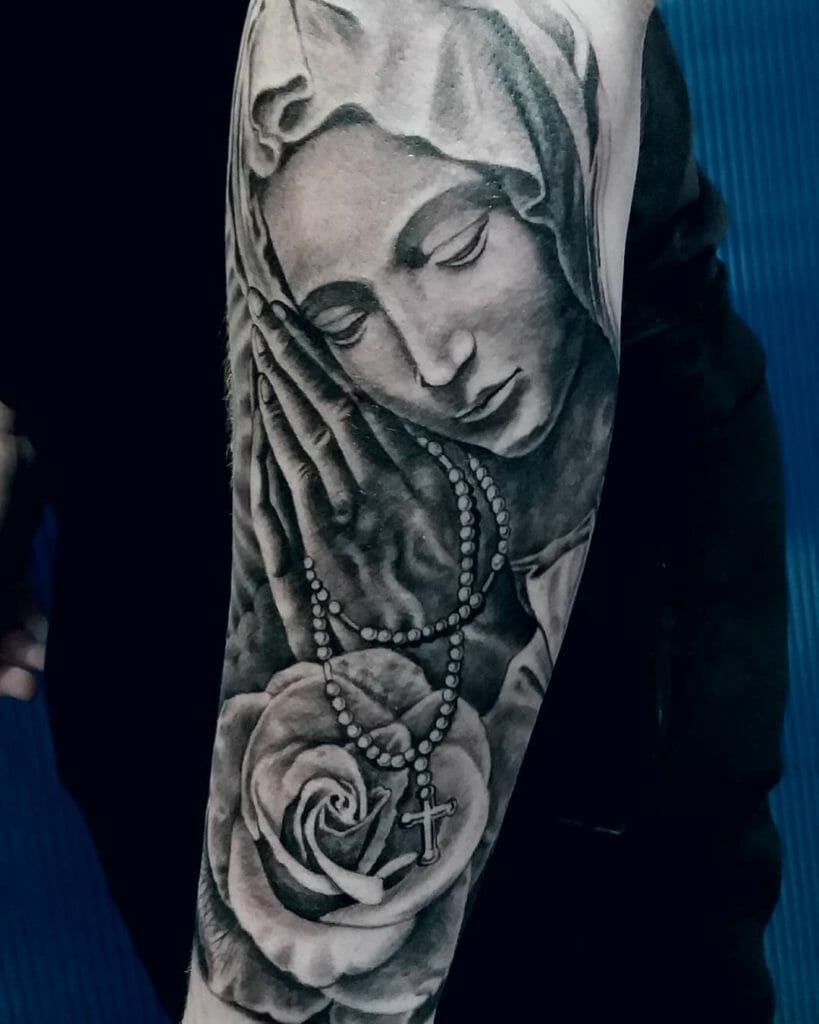 virgin mary tattoo