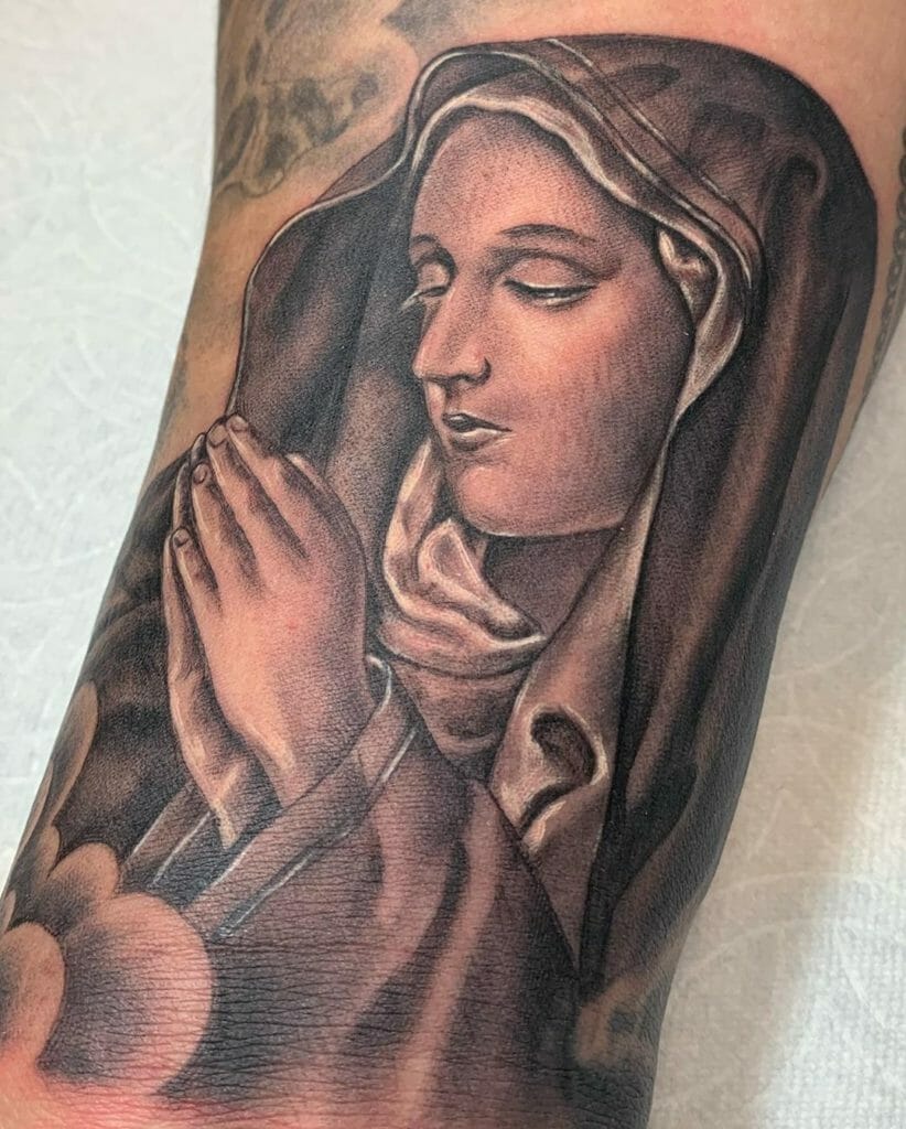 virgin mary tattoo