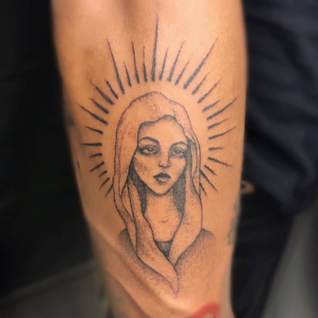 virgin mary tattoo