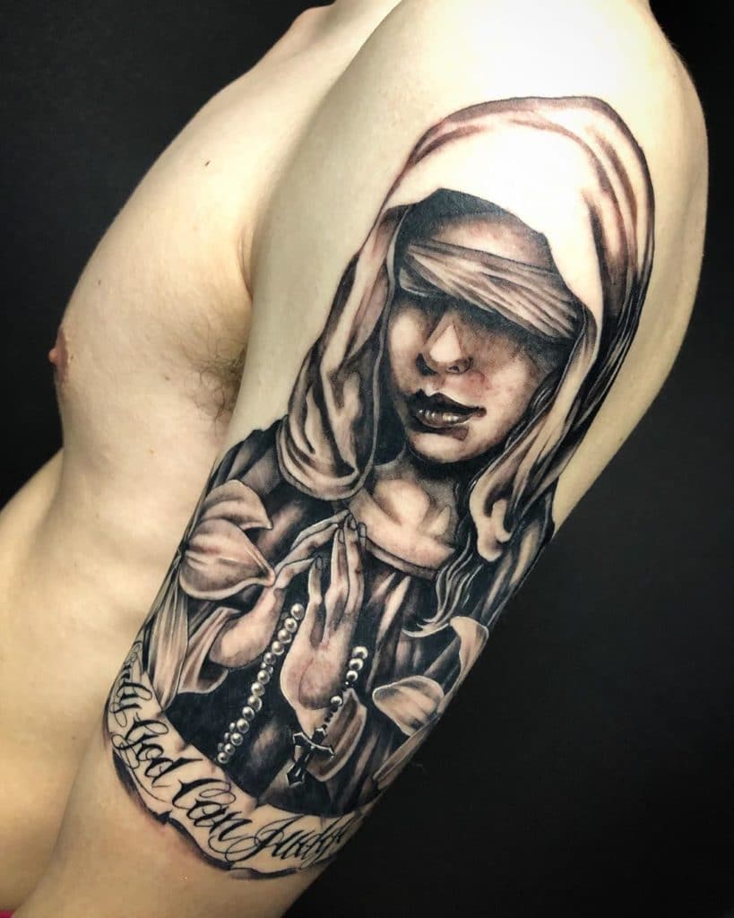 virgin mary tattoo